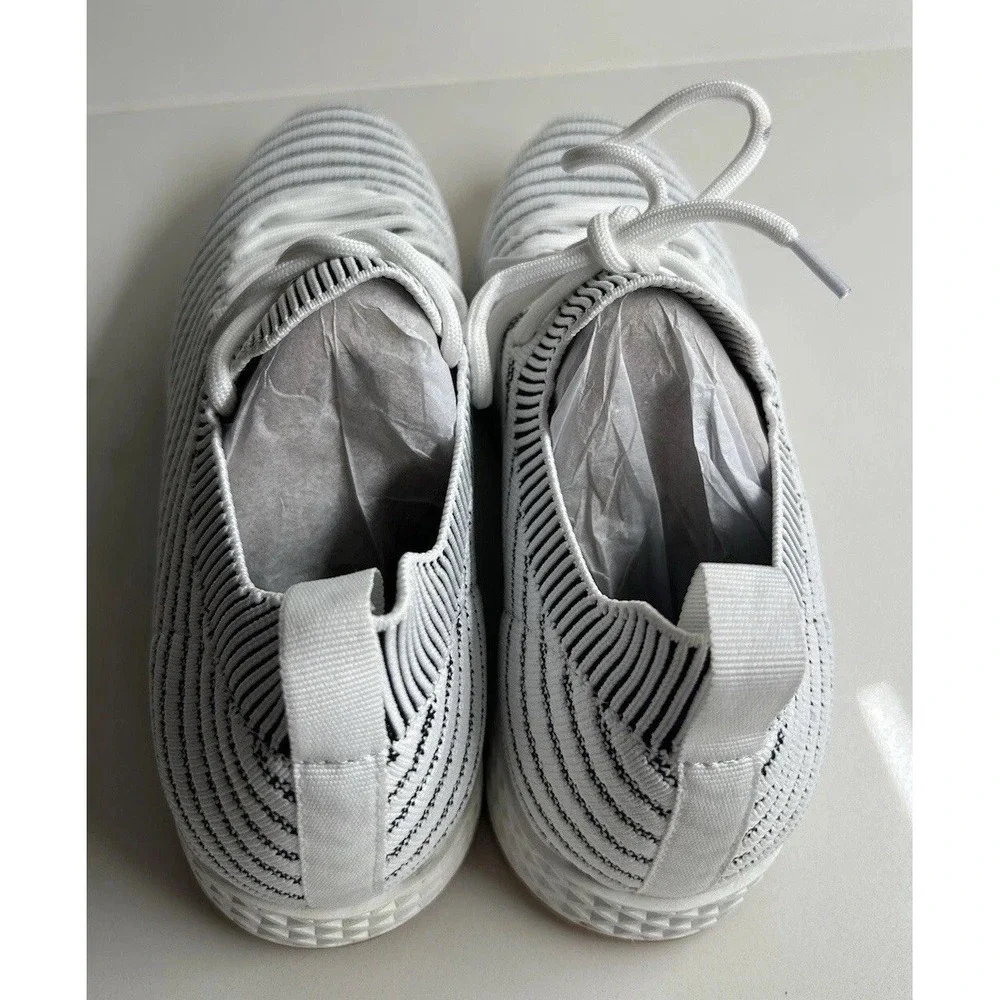 New Urban Sport Sneakers By J/Slides Women's Black White Knit Opy US 8M